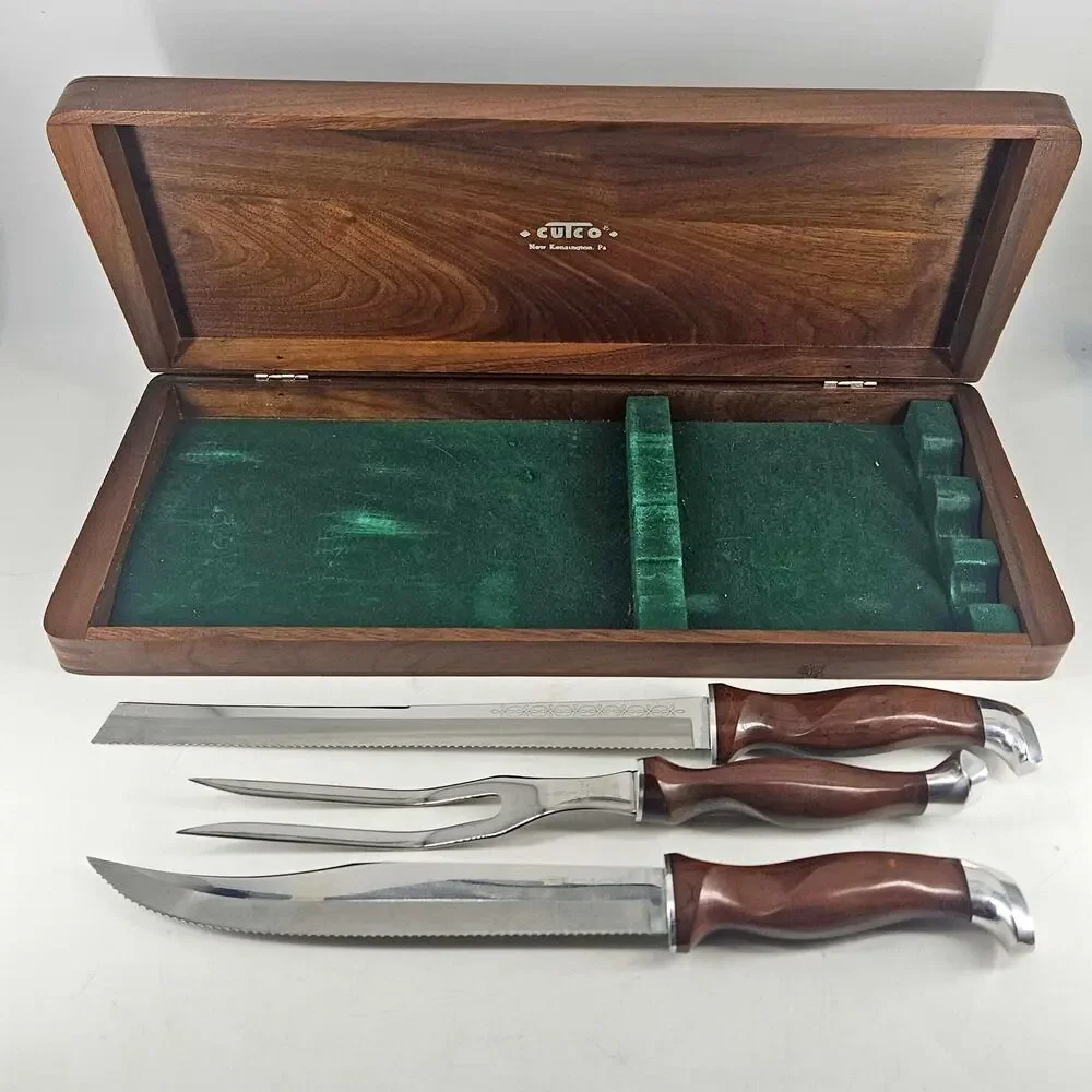Vintage 3 pc Cutco Carving Set 1011 1012 1013 w Original box